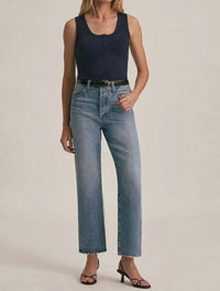 Favorite Daughter - Ribbed Henley Tank
