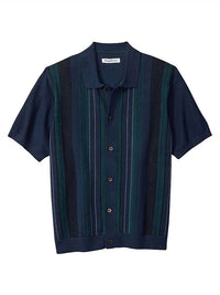 TOMMY BAHAMA Men's Palmarito Knit Button Front Polo Shirt in coastline - men's shirt