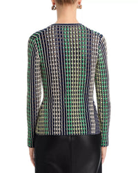 SIMKHAI Mabel Eyelet Knit Cardigan in midnight multi - women's cardigan - detail view