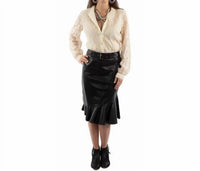 Scully - Leather Ruffle Hem Skirt