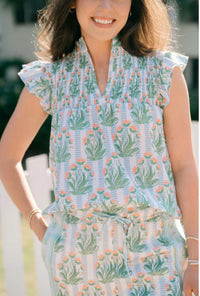 VICTORIA DUNN Layla Floral Blouse in chateau toile - women's blouse