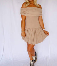 Klesis - Off The Shoulder Balloon Mini Dress
