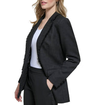 Karl Lagerfeld - Frayed Edge Detail Tweed Blazer