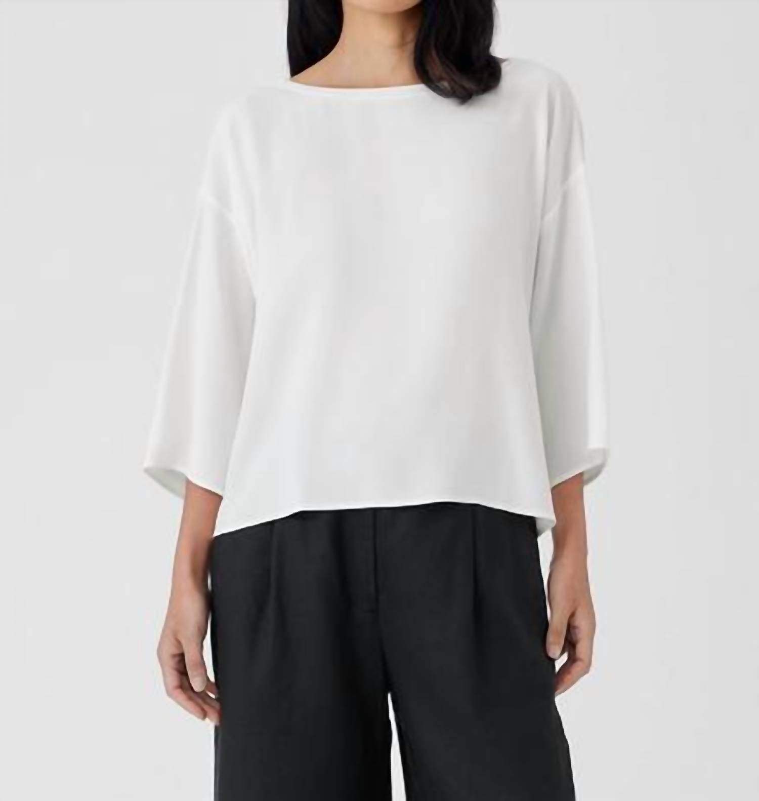 Eileen Fisher - Georgette Bateau Neck Top - Plus