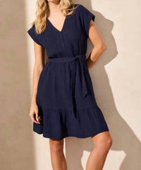 Tribal - Cap Sleeve Dress With Pockets