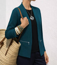 J'Envie/Eli Torino Zip Ribbed Cardigan in peacock - women's cardigan