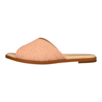 COLE HAAN Women's Ansley Leather Slides in blush jute - women's sandal - detail view