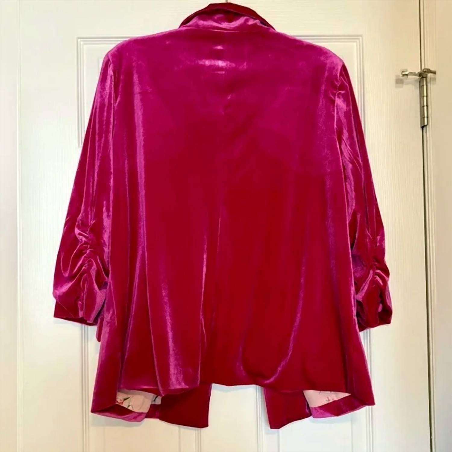Skies Are Blue - Ruched Velvet Blazer