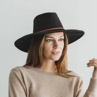 Queens Inc - Wide Brim Suede Panama Hat
