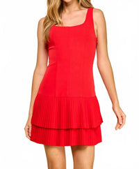 Pretty Follies - Sleeveless Pleated Mini Dress