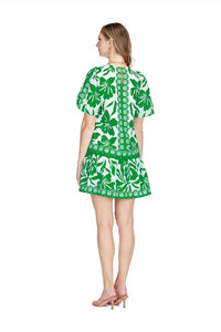 Jade - Puffed sleeve flounce dress