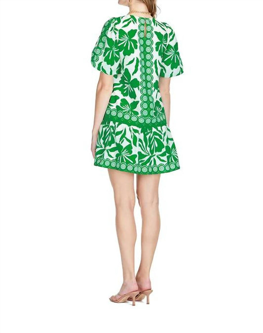 Jade - Puffed sleeve flounce dress