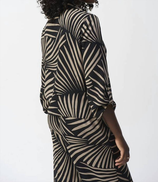 Joseph Ribkoff - Women's Trop Print Tie Front Top