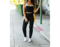 Julia Rose Yasmine Full Length Leggings in yellow panel 1 - women's pants - view 4