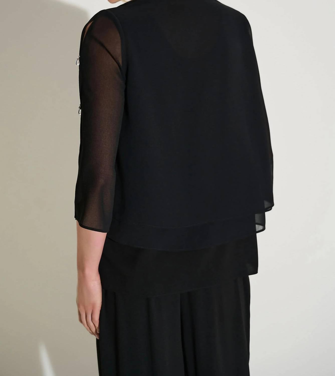 Joseph Ribkoff - Chiffon Rhinestone Detail Twin Tank Top And Cover Up