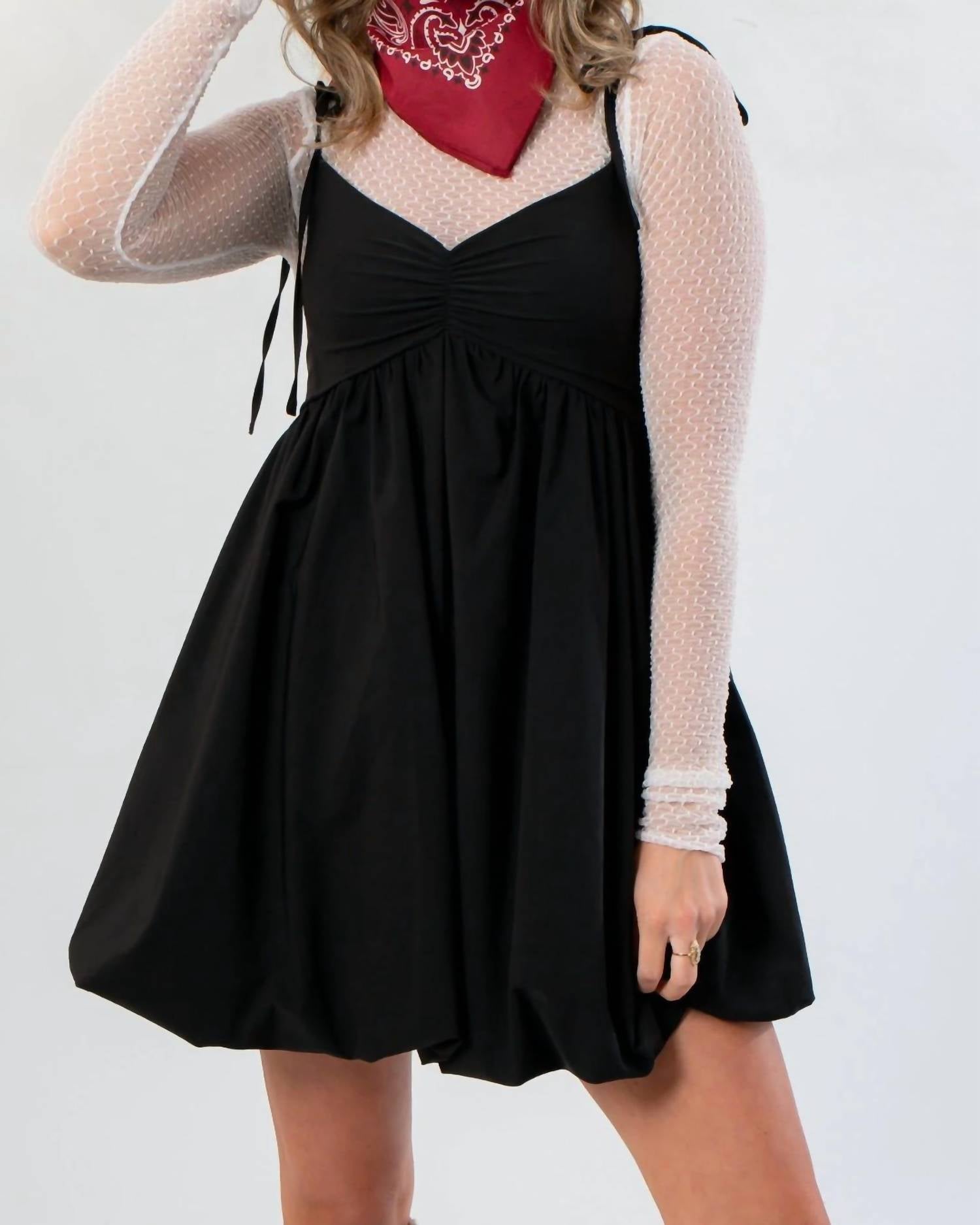 Needii - That's The Spirit Bubble Hem Mini Dress