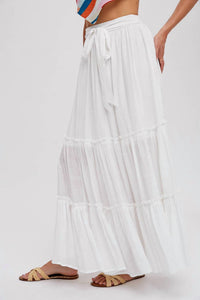 Bluivy - Tiered Ruffle Flowy Maxi Skirt