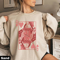 Shoppe Shc - Queen Of Hearts Valentine Graphic Crewneck Sweatshirt