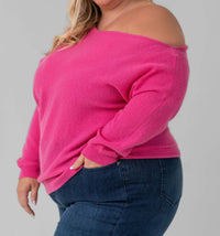 Minnie Rose - Cashmere Off The Shoulder Top - Plus
