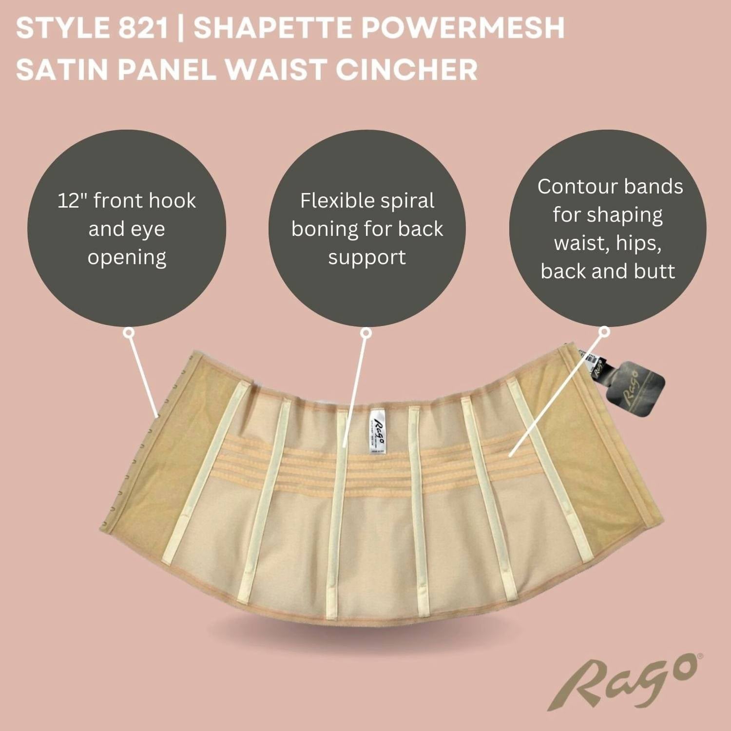 Rago - Shapette Powermesh Cincher Plus Shapewear