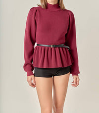 English Factory - Peplum Sweater Blouse