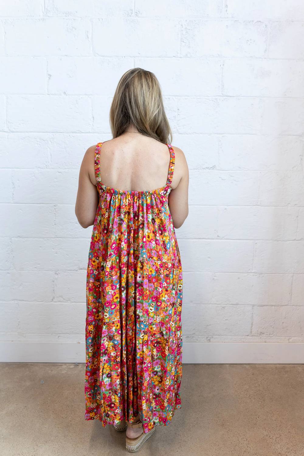 Karlie - Floral Scoop Back Tier Maxi Dress