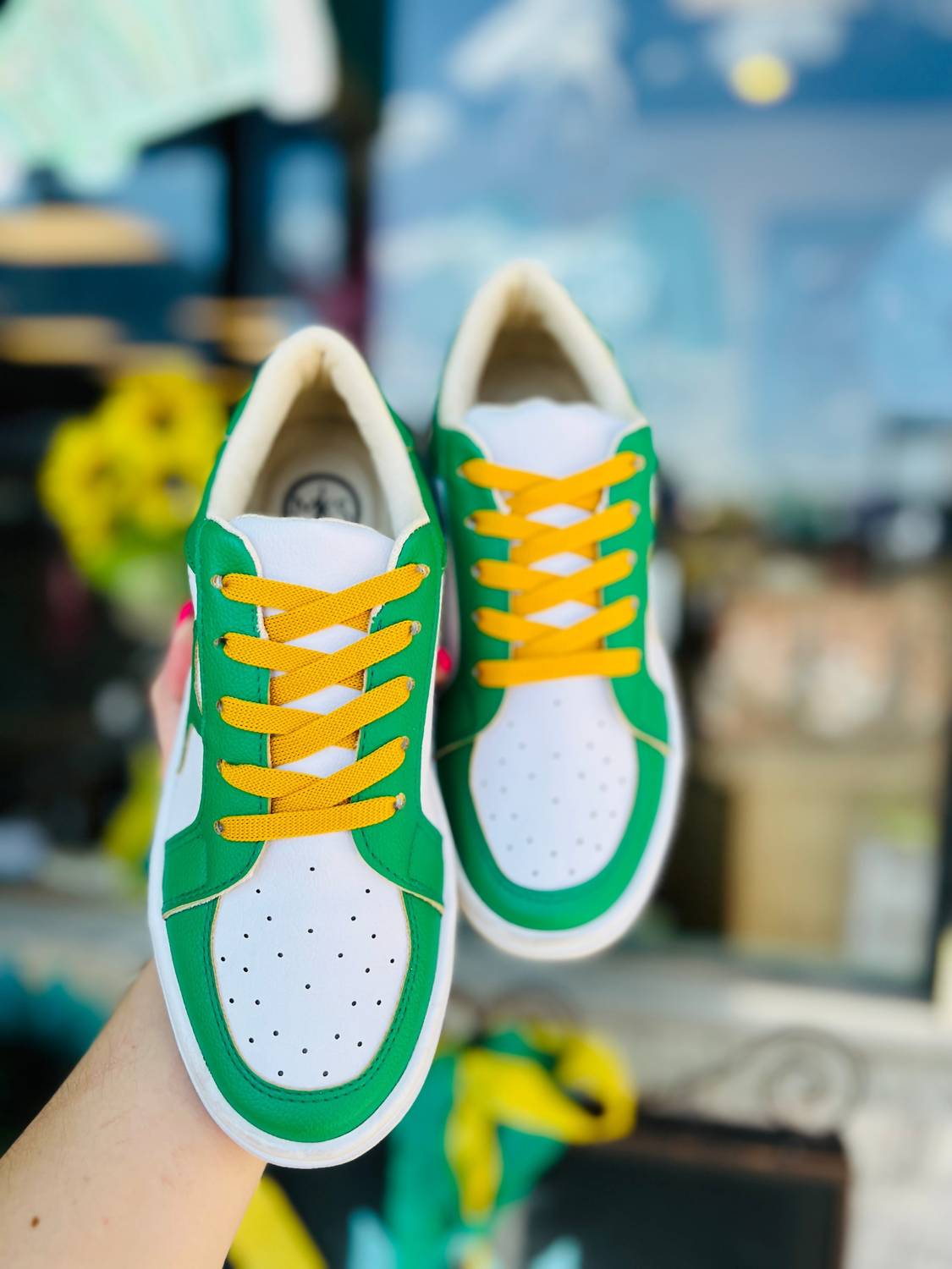 Maker's Unisex Game Day Sneakers in green yellow - women's sneaker - view 5
