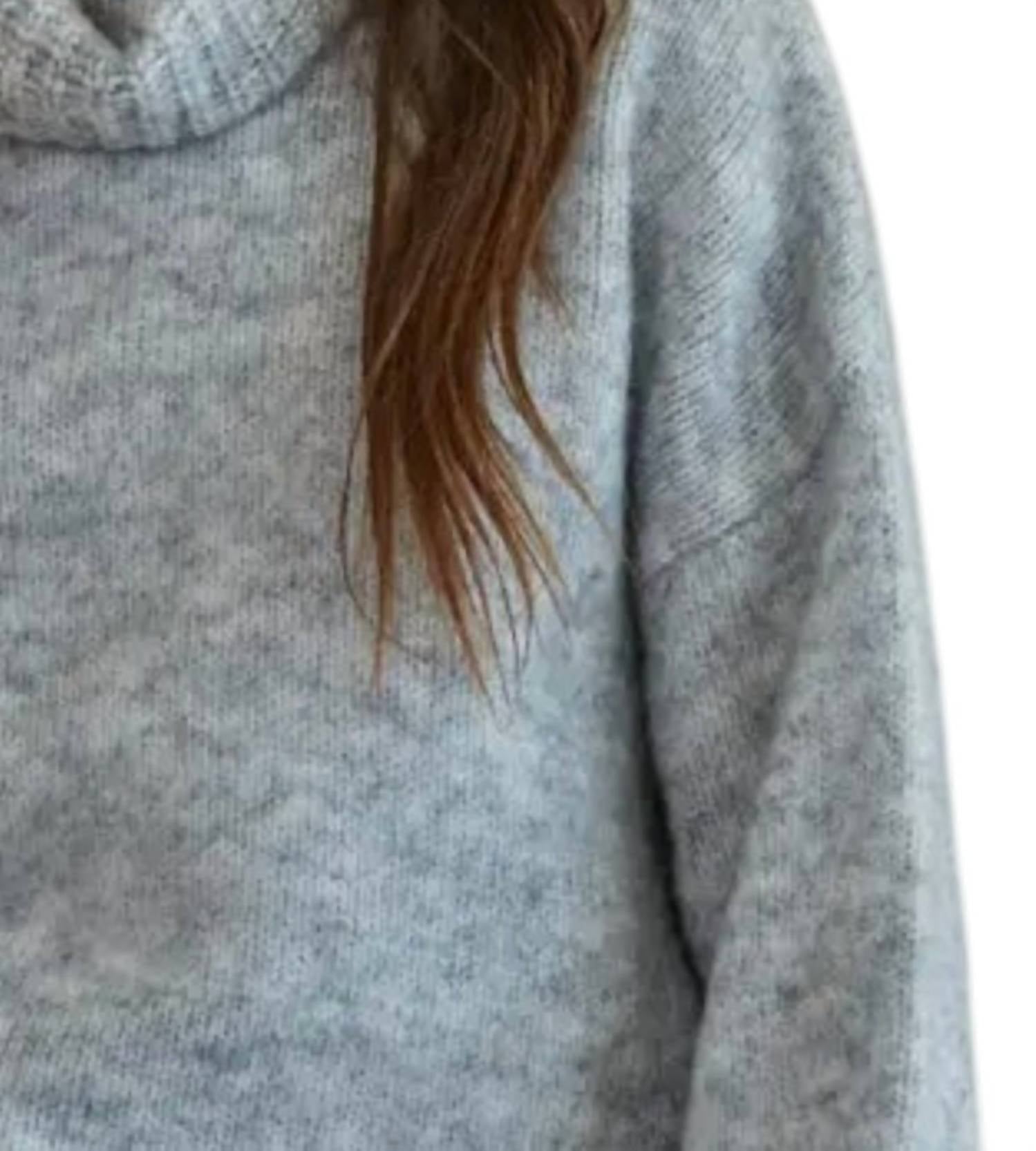 By Together Chunky Pullover Sweater in gray - women's sweater - detail view