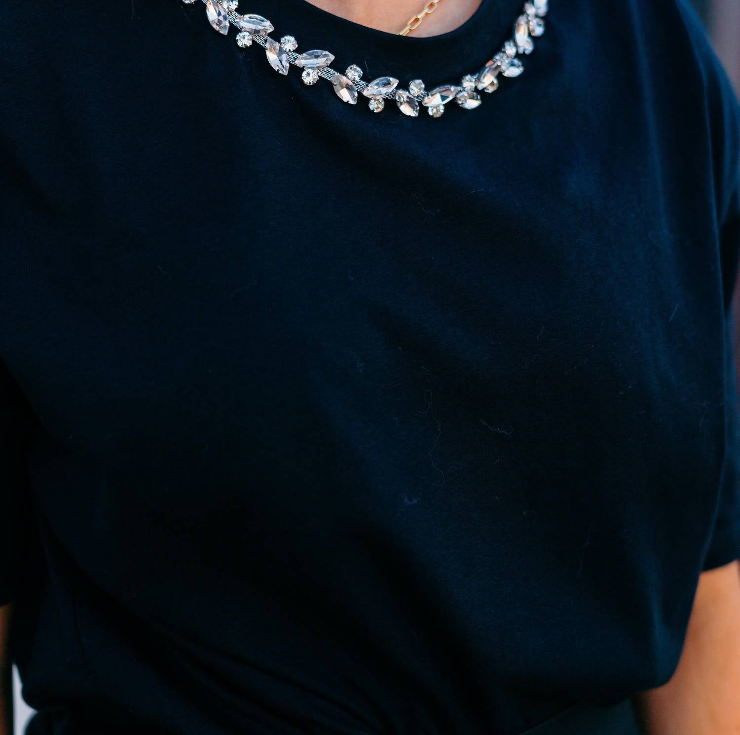 Elan - Rhinestone Collar Tee