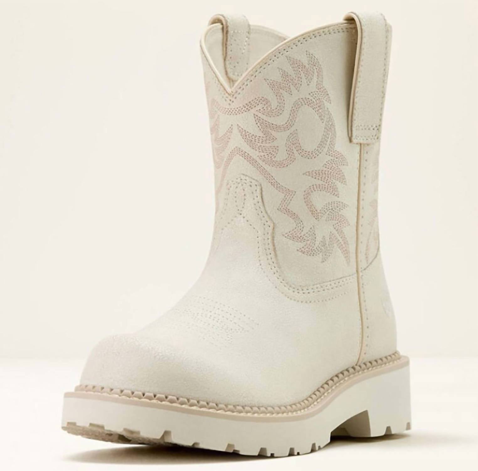 ARIAT Women's Fatbaby Distressed Boot in ivory - women's shoe - view 4