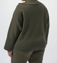 Joseph Ribkoff - Sweater Knit Boxy Pullover With Zipped Collar
