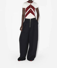 Jean Paul Gaultier - Hooded Chevron Jersey Top