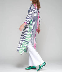 Vilagallo Raya Marino Dress in verde rosa - women's dress - detail view