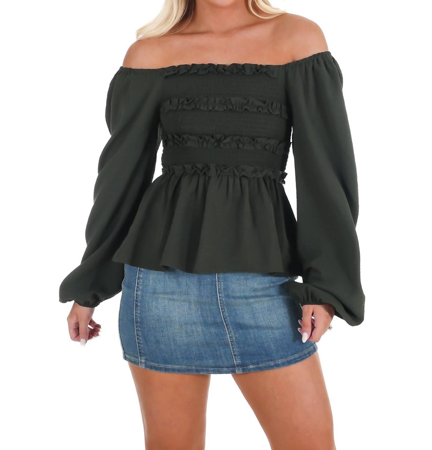Mustard Seed - Wear Anywhere Smocked Babydoll Top