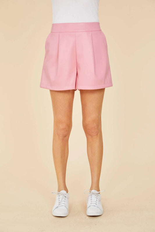 Dolce Cabo - FAUX LEATHER PLEATED SHORTS