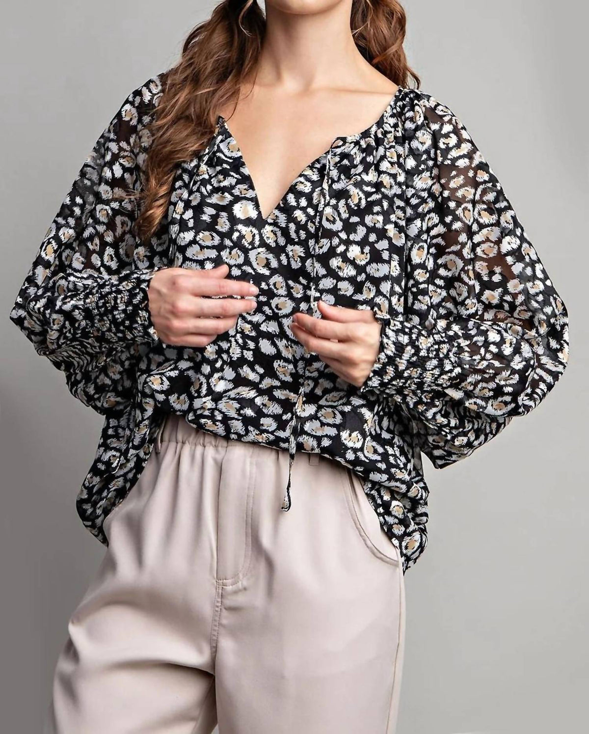 Ee:Some - Animal Print Blouse