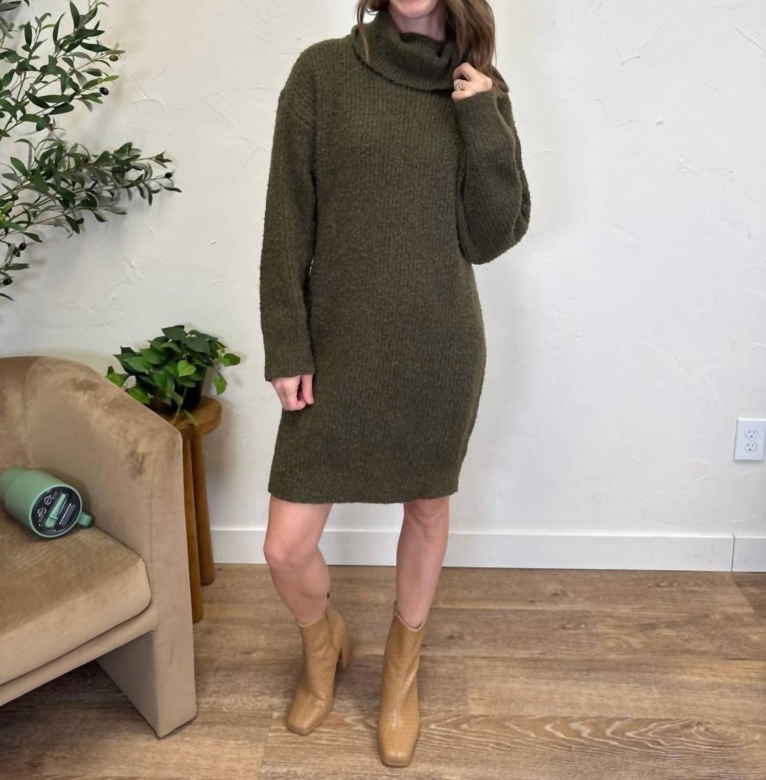Mikarose The Verity Sweater Dress in green - women's dress - alternate view