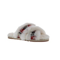 Lamo Women's Eden Sheepskin Slide Slipper in cream - women's shoe - detail view