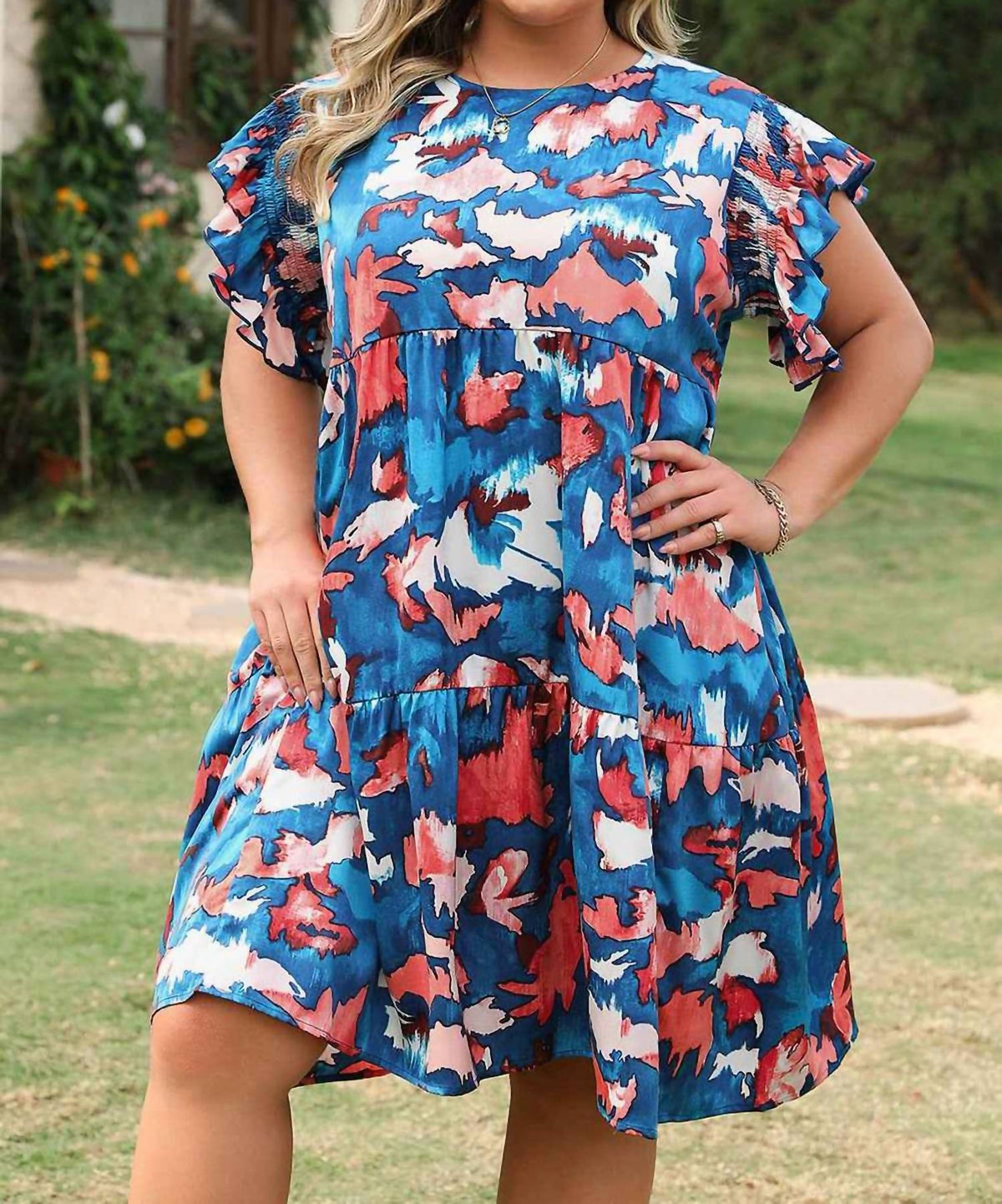 Dear Lover - Abstract Print Mini Dress - Plus