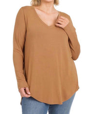 Zenana - Luxe Long Sleeve Top - Plus