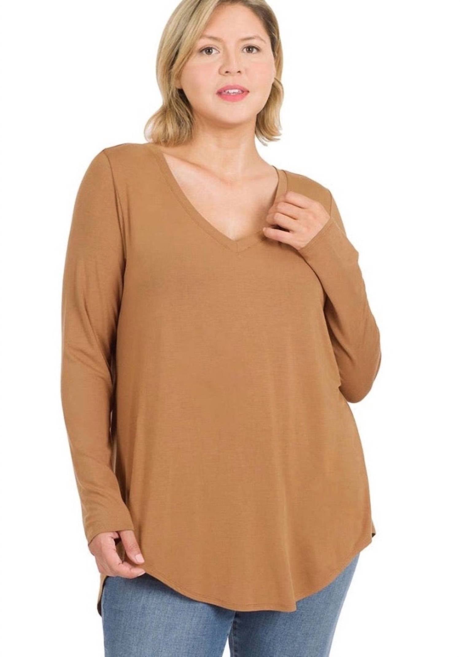 Zenana - Luxe Long Sleeve Top - Plus
