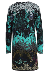 Ivko - Women's Coatigan Floral Print Dress