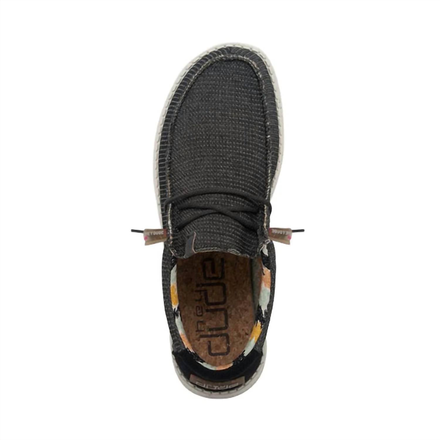 HEY DUDE Men's Wally Eco Sox Shoe in sox charcoal - men's loafer - alternate view