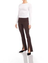 Fifteen Twenty Harlow Bootcut Pants in brown - women's pants - detail view