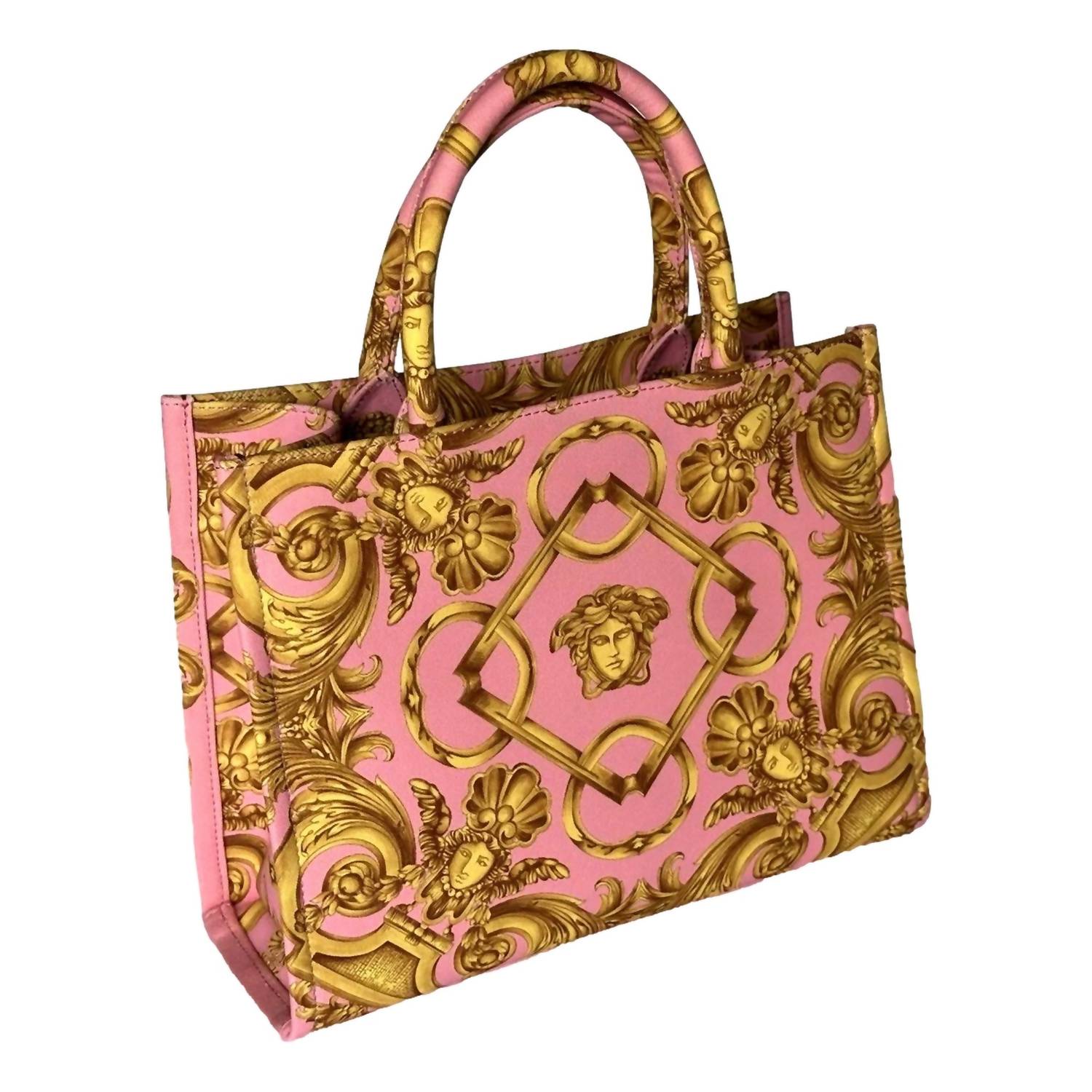 Versace - Women's Pastel Signature Print Small Canvas Tote Bag