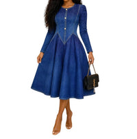 Karen T Design - Long-sleeve A-line Bouncy Dress