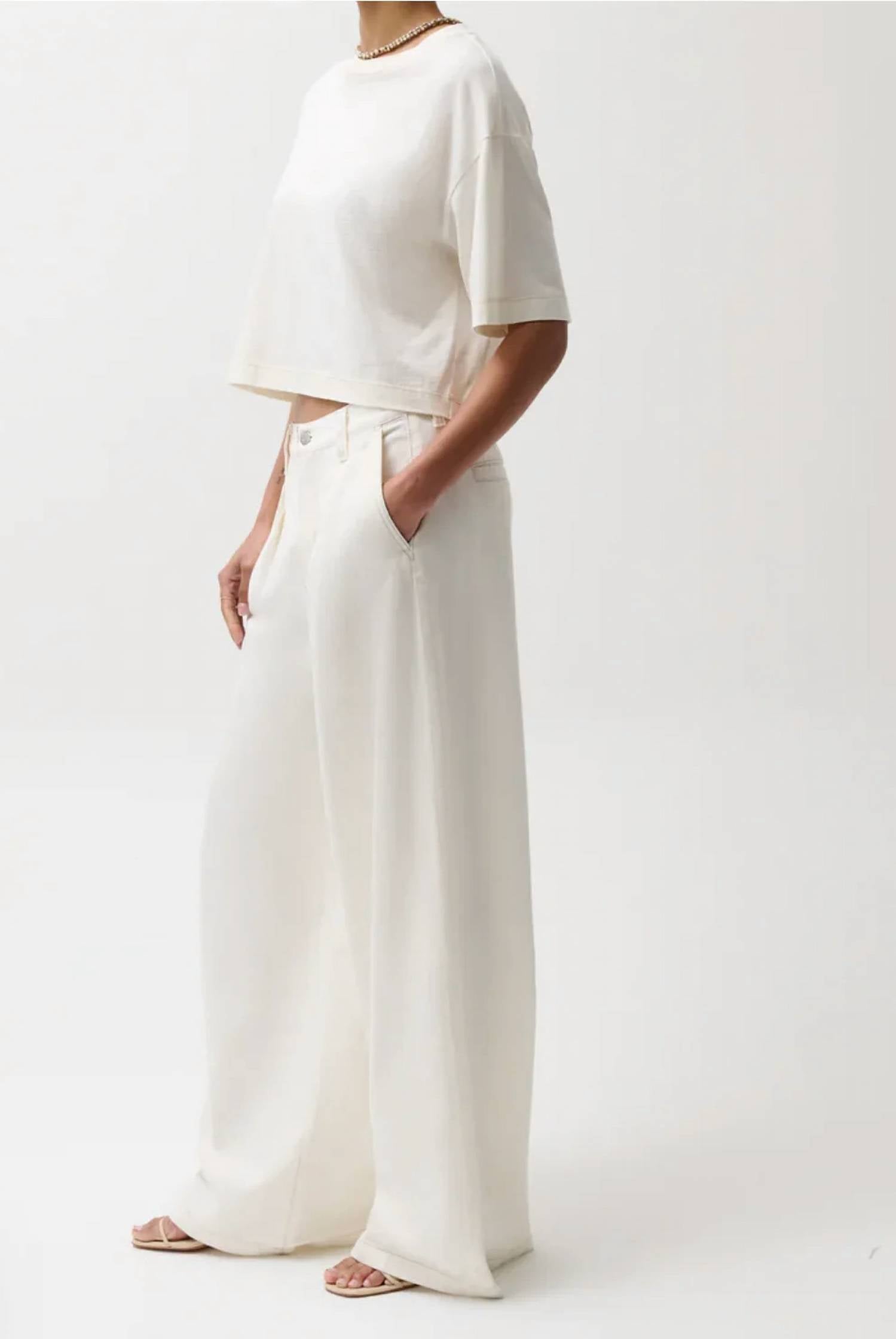 Pistola - Delphine Pleated Wide Leg Jeans