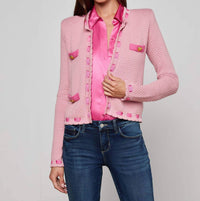 L'Agence - Astor Contrast Trim Cardigan