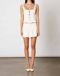 CLA Satin Cami Top in white - women's shirt - detail view
