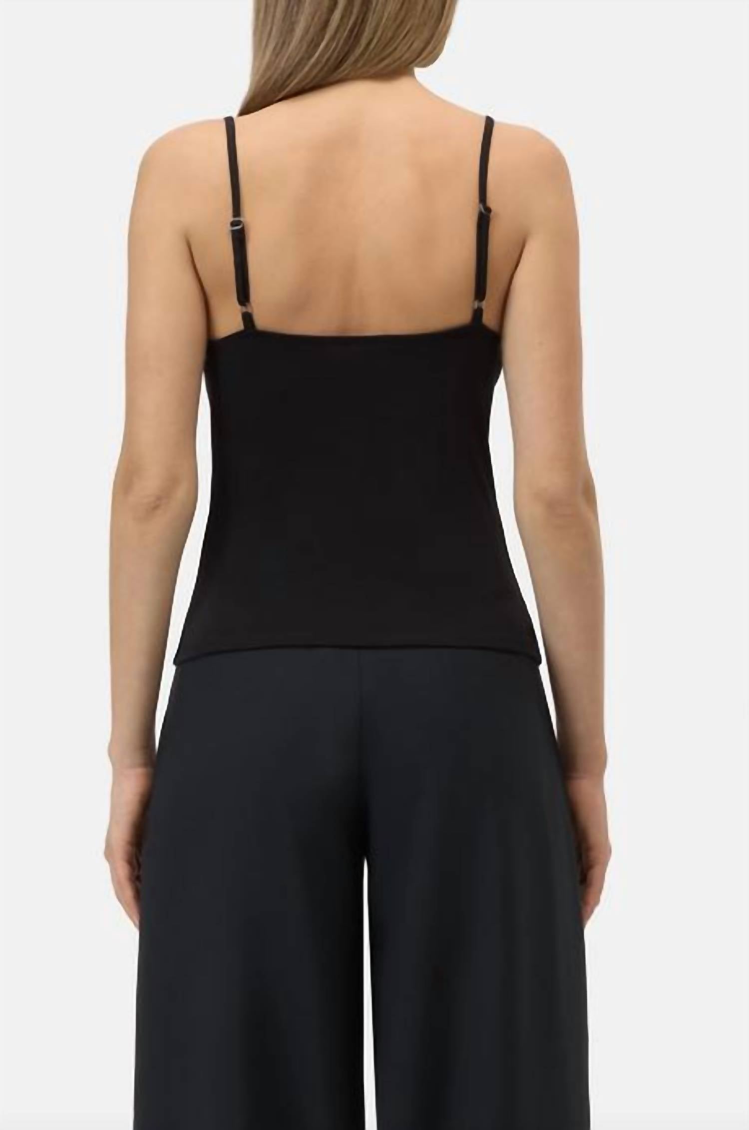 CLOSED Linger Top Cami in black - women's shirt - detail view